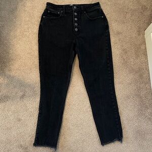 Abercrombie & Fitch Black Skinny Jeans with Button Front